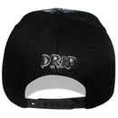 TOP LEVEL : DRIP | Front-raised Verbiage Embroidery and All-over Newspaper Print Design Snapback Cap