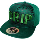TOP LEVEL : DRIP | Front-raised Verbiage Embroidery and All-over Newspaper Print Design Snapback Cap