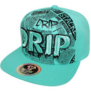 TOP LEVEL : DRIP | Front-raised Verbiage Embroidery and All-over Newspaper Print Design Snapback Cap