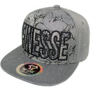 TOP LEVEL : FINESSE | Verbiage with Marble Texture Print Design Snapback Cap