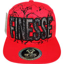 TOP LEVEL : FINESSE | Verbiage with Marble Texture Print Design Snapback Cap