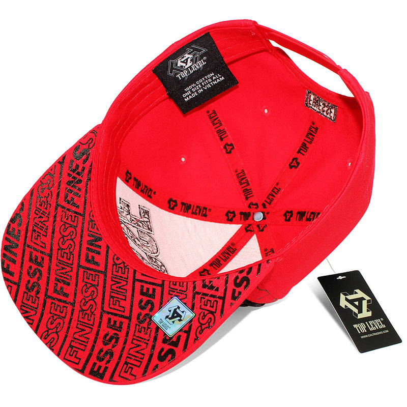 TOP LEVEL : FINESSE | Verbiage with Marble Texture Print Design Snapback Cap