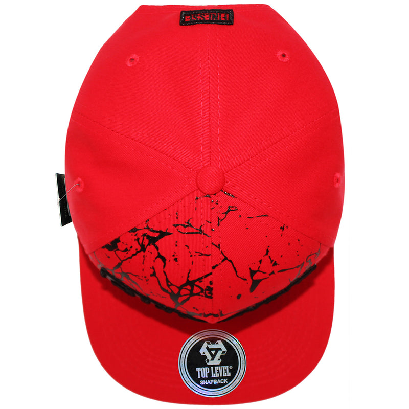 TOP LEVEL : FINESSE | Verbiage with Marble Texture Print Design Snapback Cap