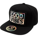 TOP LEVEL : GOOD VIBES | Iridescent Heat Transfer Vinyl Patch Design Snapback Cap