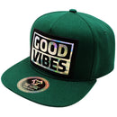 TOP LEVEL : GOOD VIBES | Iridescent Heat Transfer Vinyl Patch Design Snapback Cap