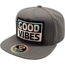 TOP LEVEL : GOOD VIBES | Iridescent Heat Transfer Vinyl Patch Design Snapback Cap
