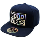 TOP LEVEL : GOOD VIBES | Iridescent Heat Transfer Vinyl Patch Design Snapback Cap