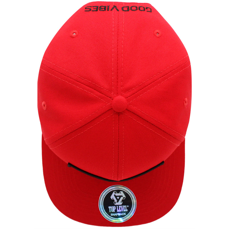 TOP LEVEL : GOOD VIBES | Iridescent Heat Transfer Vinyl Patch Design Snapback Cap