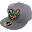 TOP LEVEL : HAWAII | Aloha Hand Sign with Flowers Embroidery Design Snapback Cap