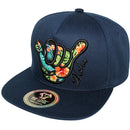 TOP LEVEL : HAWAII | Aloha Hand Sign with Flowers Embroidery Design Snapback Cap