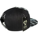 TOP LEVEL : HUSTLE | Verbiage Design with Check Fabric Design Snapback Cap