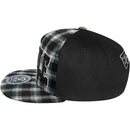 TOP LEVEL : HUSTLE | Verbiage Design with Check Fabric Design Snapback Cap