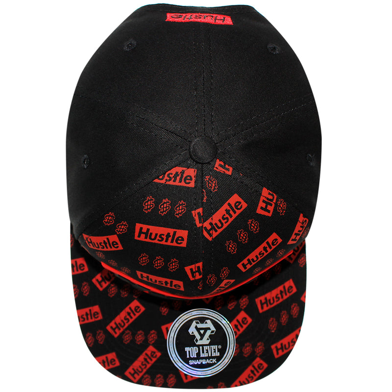 TOP LEVEL : HUSTLE | Two Layers Rubber Patch Design Snapback Cap