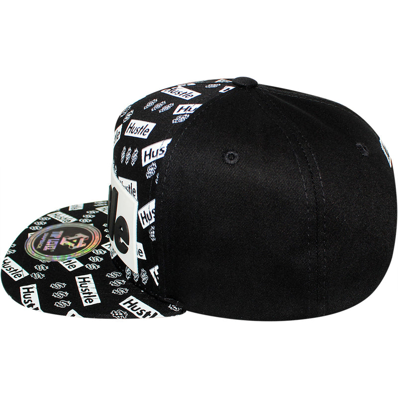 TOP LEVEL : HUSTLE | Two Layers Rubber Patch Design Snapback Cap