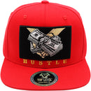 TOP LEVEL : HUSTLE | HU$TLE Dollar Bills Embroidery with Cotton Patch Design Snapback Cap