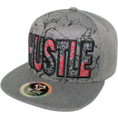 TOP LEVEL : HUSTLE | Front-raised Verbiage with Crack Details Design Snapback Cap