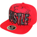 TOP LEVEL : HUSTLE | Front-raised Verbiage with Crack Details Design Snapback Cap