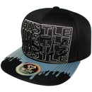 TOP LEVEL : HUSTLE | Front-raised Verbiage & Dripping Ink Print Design Snapback Cap
