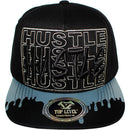 TOP LEVEL : HUSTLE | Front-raised Verbiage & Dripping Ink Print Design Snapback Cap