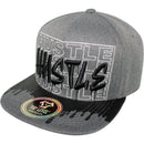 TOP LEVEL : HUSTLE | Front-raised Verbiage & Dripping Ink Print Design Snapback Cap