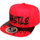 TOP LEVEL : HUSTLE | Front-raised Verbiage & Dripping Ink Print Design Snapback Cap