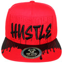 TOP LEVEL : HUSTLE | Front-raised Verbiage & Dripping Ink Print Design Snapback Cap