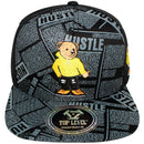 TOP LEVEL : HUSTLE | Cool Bear with All-over Newspaper Print Design Snapback Cap