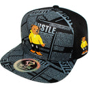 TOP LEVEL : HUSTLE | Cool Bear with All-over Newspaper Print Design Snapback Cap