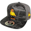 TOP LEVEL : HUSTLE | Cool Bear with All-over Newspaper Print Design Snapback Cap