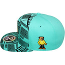 TOP LEVEL : HUSTLE | Cool Bear with All-over Newspaper Print Design Snapback Cap