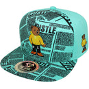 TOP LEVEL : HUSTLE | Cool Bear with All-over Newspaper Print Design Snapback Cap