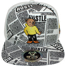 TOP LEVEL : HUSTLE | Cool Bear with All-over Newspaper Print Design Snapback Cap
