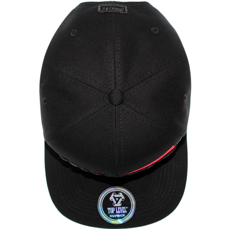 TOP LEVEL : HUSTLE | Front-raised Verbiage Embroidery with Felt Patch Design Snapback Cap