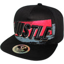 TOP LEVEL : HUSTLE | Front-raised Verbiage Embroidery with Felt Patch Design Snapback Cap