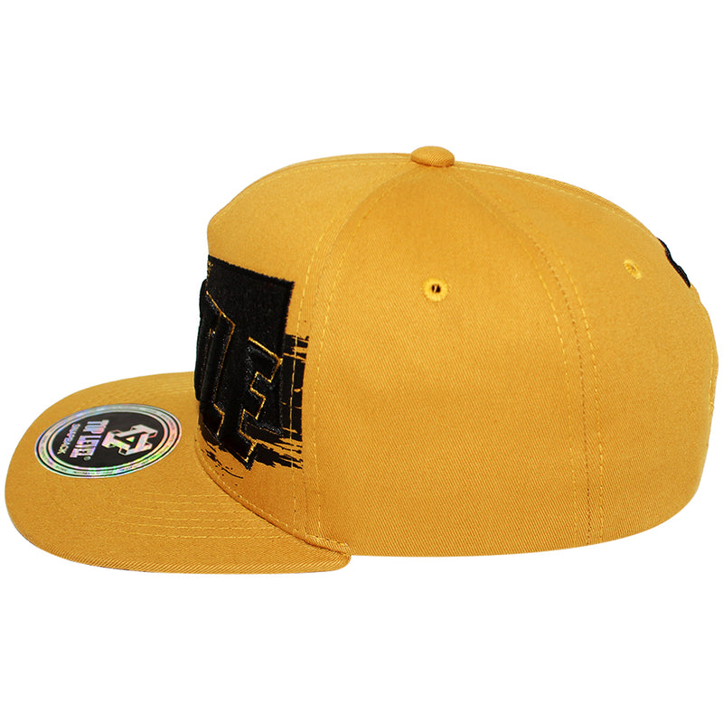 TOP LEVEL : HUSTLE | Front-raised Verbiage Embroidery with Felt Patch Design Snapback Cap