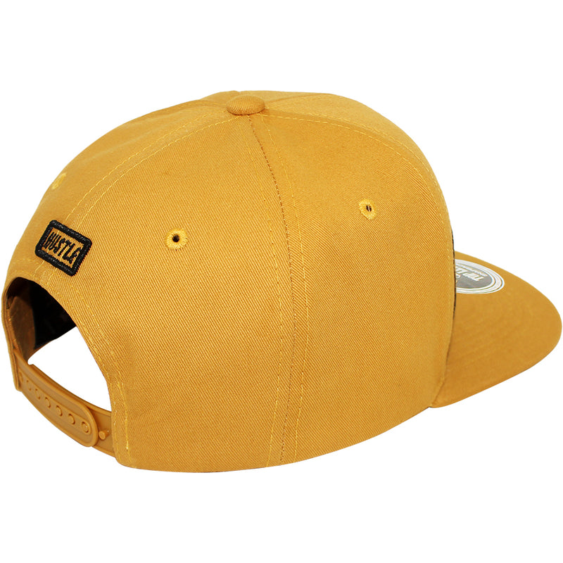 TOP LEVEL : HUSTLE | Front-raised Verbiage Embroidery with Felt Patch Design Snapback Cap