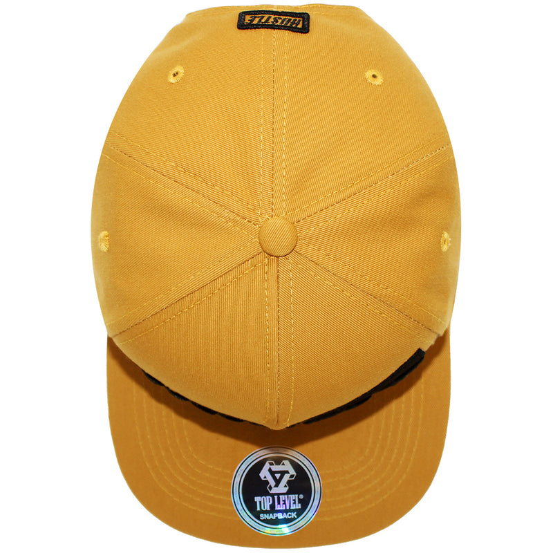 TOP LEVEL : HUSTLE | Front-raised Verbiage Embroidery with Felt Patch Design Snapback Cap