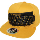 TOP LEVEL : HUSTLE | Front-raised Verbiage Embroidery with Felt Patch Design Snapback Cap
