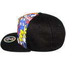 TOP LEVEL : HUSTLE | Front Raised Hustle Verbiage Embroidery with Cartoon Sublimation Design Snapback Cap