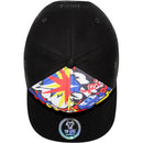 TOP LEVEL : HUSTLE | Front Raised Hustle Verbiage Embroidery with Cartoon Sublimation Design Snapback Cap