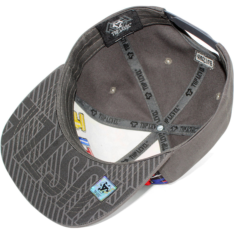 TOP LEVEL : HUSTLE | Front Raised Hustle Verbiage Embroidery with Cartoon Sublimation Design Snapback Cap