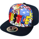 TOP LEVEL : HUSTLE | Front Raised Hustle Verbiage Embroidery with Cartoon Sublimation Design Snapback Cap