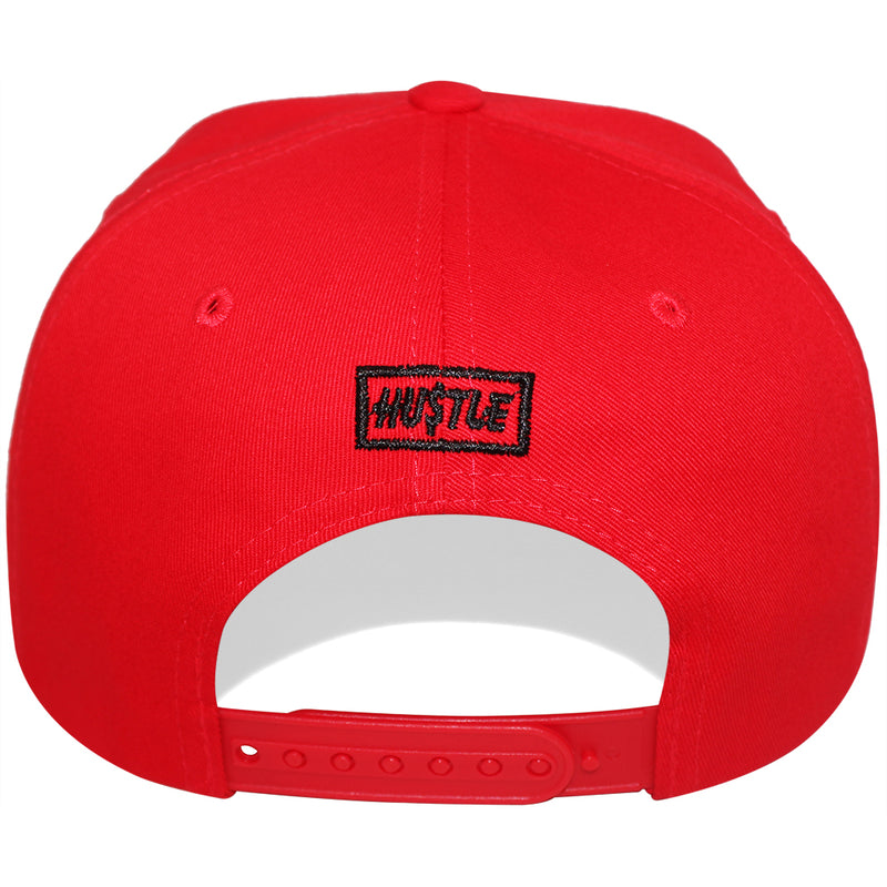 TOP LEVEL : HUSTLE | Front Raised Hustle Verbiage Embroidery with Cartoon Sublimation Design Snapback Cap