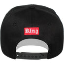 TOP LEVEL : KING | Front-raised Verbiage Embroidery with Red Cotton Patch Design Snapback Cap