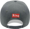 TOP LEVEL : KING | Front-raised Verbiage Embroidery with Red Cotton Patch Design Snapback Cap