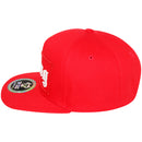 TOP LEVEL : KING | Front-raised Verbiage Embroidery with Red Cotton Patch Design Snapback Cap