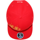 TOP LEVEL : KING | Front-raised Verbiage Embroidery with Red Cotton Patch Design Snapback Cap