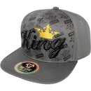 TOP LEVEL : KING | Front-raised Verbiage with Crown Design Snapback Cap