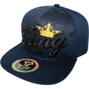TOP LEVEL : KING | Front-raised Verbiage with Crown Design Snapback Cap