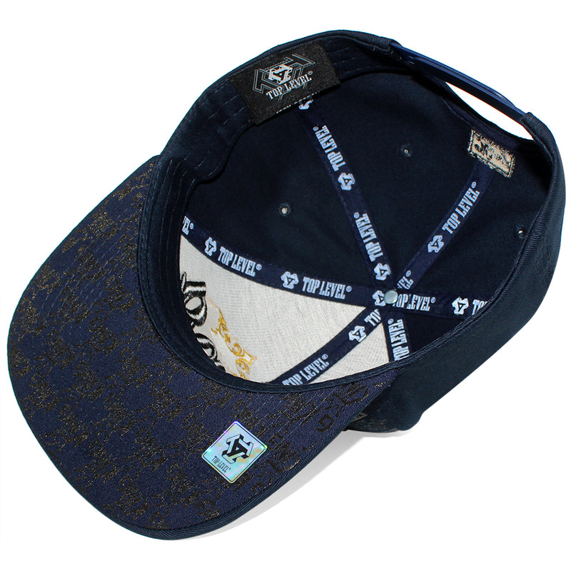 TOP LEVEL : KING | Front-raised Verbiage with Crown Design Snapback Cap